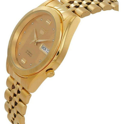 Seiko 5 Gold Tone Jubilee Bracelet Gold Dial 21 Jewels Automatic SNKC12J1 Men's Watch