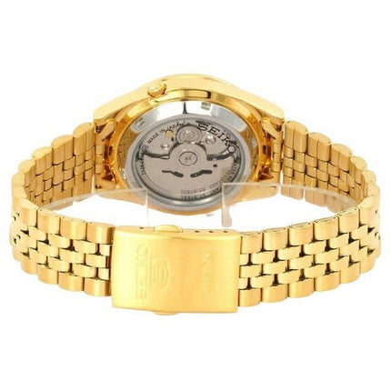 Seiko 5 Gold Tone Jubilee Bracelet Gold Dial 21 Jewels Automatic SNXC38J5 Men's Watch