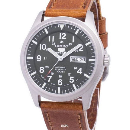 Seiko 5 Sports Automatic Japan Made Ratio Brown Leather SNZG09J1-LS9 Men's Watch