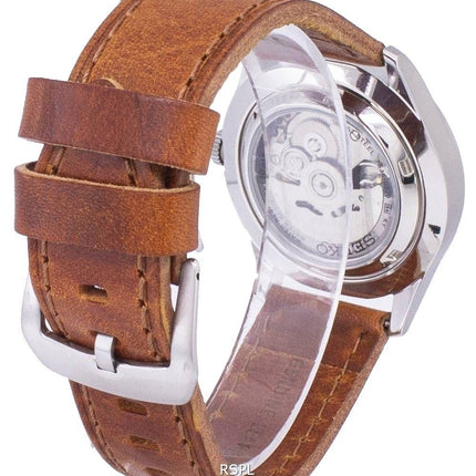 Seiko 5 Sports Automatic Ratio Brown Leather SNZG15K1-LS9 Men's Watch