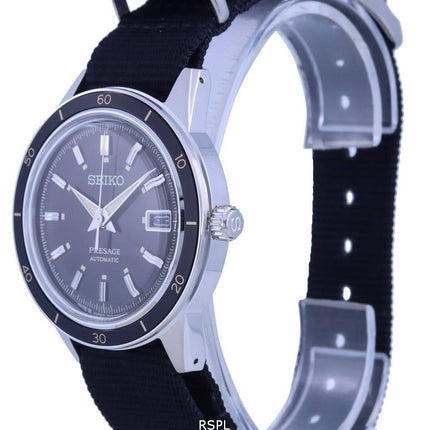 Seiko Presage Style 60's Black Dial Nylon Strap Automatic SRPG09 SRPG09J1 SRPG09J Men's Watch