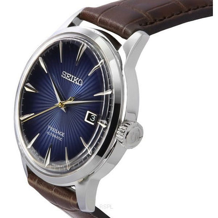 Seiko Presage Cocktail Time Calf Leather Strap Blue Dial Automatic SRPK15J1 Men's Watch