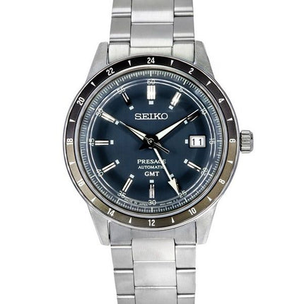 Seiko Presage Style60s GMT Stainless Steel Blue Dial Automatic SSK009J1 Men's Watch