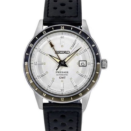 Seiko Presage Style60s GMT Calf Leather Strap Grey Dial Automatic SSK011J1 Men's Watch