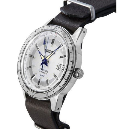 Seiko Presage Style60s GMT Watchmaking 110th Anniversary Limited Editions Leather Strap White Dial Automatic SSK015J1 Men's Watch