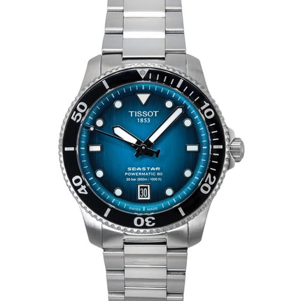 Tissot Seastar 1000 Powermatic 80 Turquoise Dial Automatic Diver's T120.807.11.091.00 300M Men's Watch