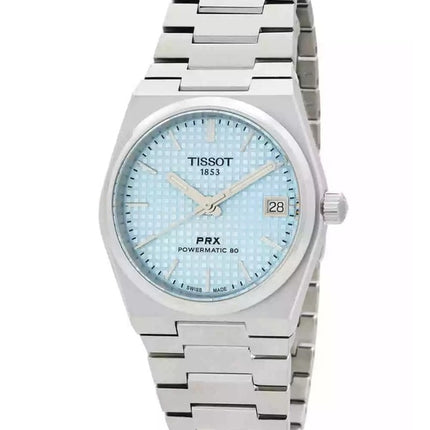 Tissot T-Classic PRX Powermatic 80 Stainless Steel Ice Blue Dial Automatic T137.207.11.351.00 100M Women's Watch