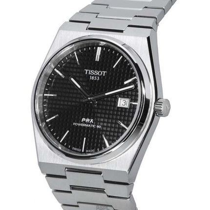 Tissot PRX T-Classic Powermatic 80 Stainless Steel Black Dial T137.407.11.051.00 T1374071105100 100M Men's Watch