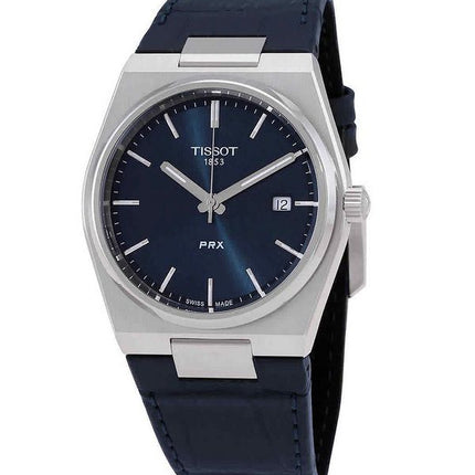 Tissot T-Classic PRX Leather Strap Blue Dial Quartz T137.410.16.041.00 100M Men's Watch