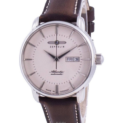 Refurbished Zeppelin Atlantic Leather Strap Beige Dial Automatic 84665 Men's Watch