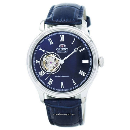 Refurbished Orient Envoy Blue Leather Strap Open Heart Blue Dial Automatic FAG00004D0 Men's Watch