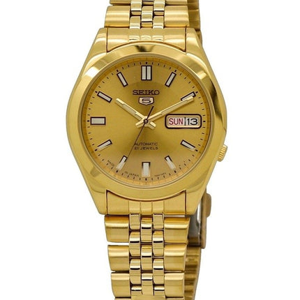 Refurbished Seiko 5 Gold Tone Stainless Steel Gold Dial Automatic SNKF82J1 Men's Watch