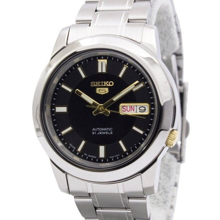 Refurbished Seiko 5 Stainless Steel Black Dial Automatic SNKK17J1 Men's Watch