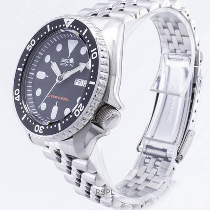 Refurbished Seiko Stainless Steel Black Dial Automatic Diver's SKX007K2 200M Men's Watch