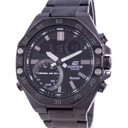 Refurbished Casio Edifice Analog Digital Smartphone Link Stainless Steel Black Dial Quartz ECB-10DC-1A 100M Men's Watch