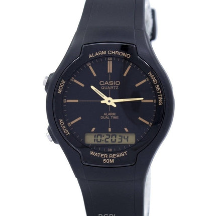 Refurbished Casio Analog Digital Resin Strap Black Dial Quartz AW-90H-9EVDF Men's Watch