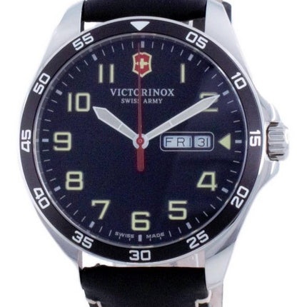 Victorinox Fieldforce Leather Black Dial Quartz 241846 100M Men's Watch