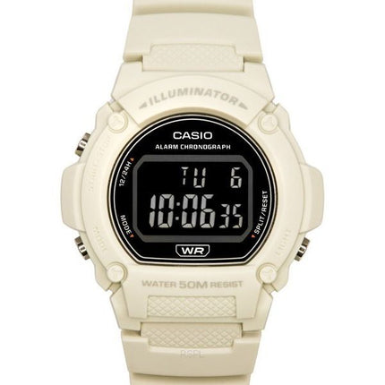 Casio Standard Illuminator Digital White Resin Strap Quartz W-219HC-8B Men's Watch