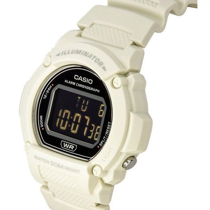 Casio Standard Illuminator Digital White Resin Strap Quartz W-219HC-8B Men's Watch