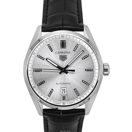 Tag Heuer Carrera Date Leather Strap Grey Dial Automatic WBN2111.FC6505 100M Men's Watch