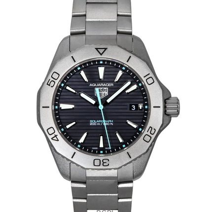 Tag Heuer Aquaracer Professional 200 Solargraph Titanium Sunray Black Dial Quartz Diver's WBP1180.BF0000 200M Men's Watch