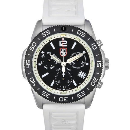 Luminox Pacific Diver Chronograph White Rubber Strap Black Dial Quartz Diver's XS.3141 200M Men's Watch