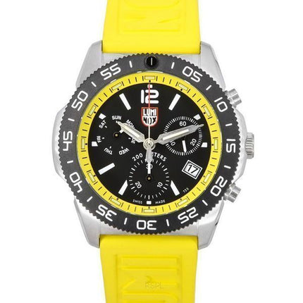Luminox Pacific Diver Chronograph Yellow Rubber Strap Black Dial Quartz Diver's XS.3145 200M Men's Watch