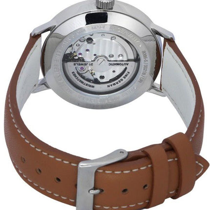 Zeppelin LZ129 Hindenburg Leather Strap Open Heart Beige Dial Automatic 80665N Men's Watch